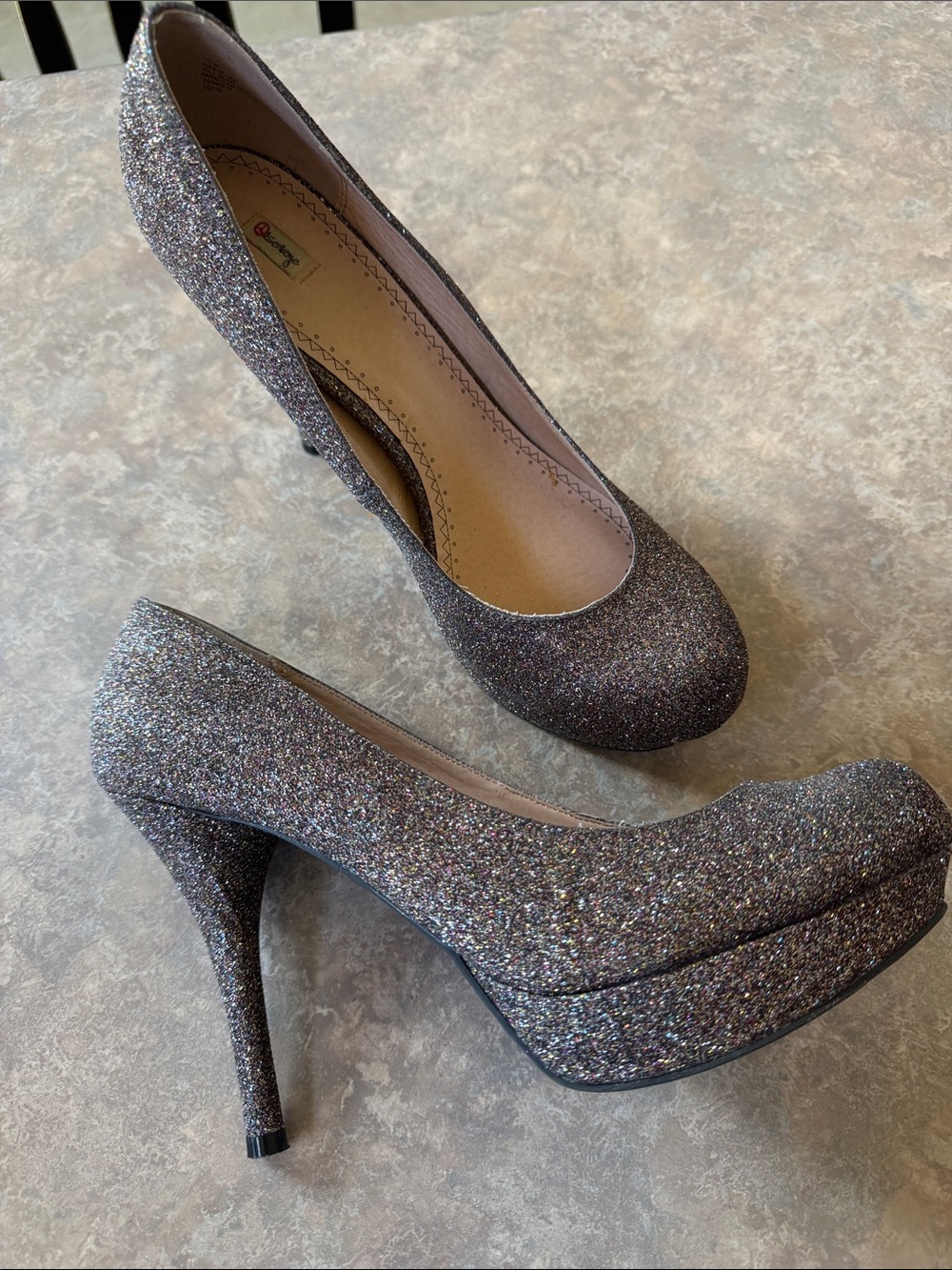 Sparkle  High Heels in Multicolor Glitter